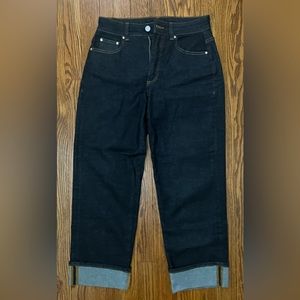 Stevie High Rise Cuffed Straight Leg Jeans Vintage Indigo Selvedge Size 6